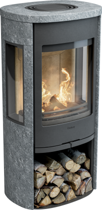 956T Style vedovn med sideglass og klebersteinsomramming