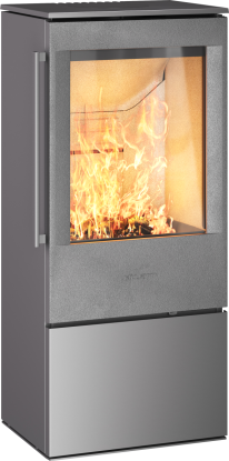 5240c grå vedovn med ståldør