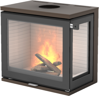 600 Art mocca vedovn med glass på høyre hjørne og glassdør