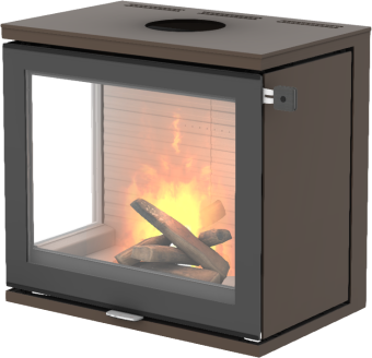 600 Art mocca vedovn med glass på venstre hjørne og glassdør