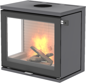 600 Art platina vedovn med glass på venstre hjørne og glassdør