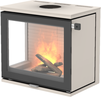 600 Art sand vedovn med glass på venstre hjørne og glassdør