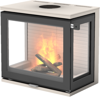 600 Art sand vedovn med sideglass og glassdør