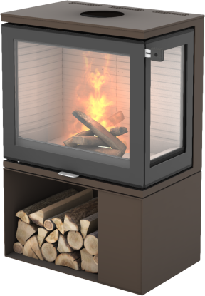 600 Art mocca vedovn med sokkel og glass på høyre hjørne - glassdør