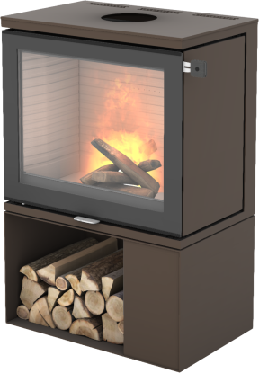 600 Art mocca vedovn med sokkel og glassdør