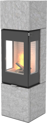 Nexo SST 160 mocca vedovn med sideglass og glassdør - Kleberstein