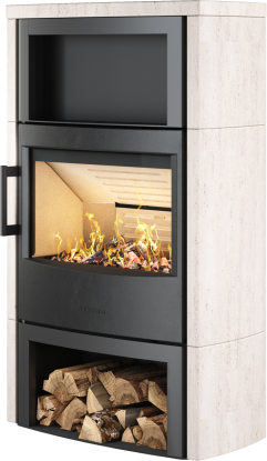 Maxi 6 med hvit naturstein og vedrom uten sideglass